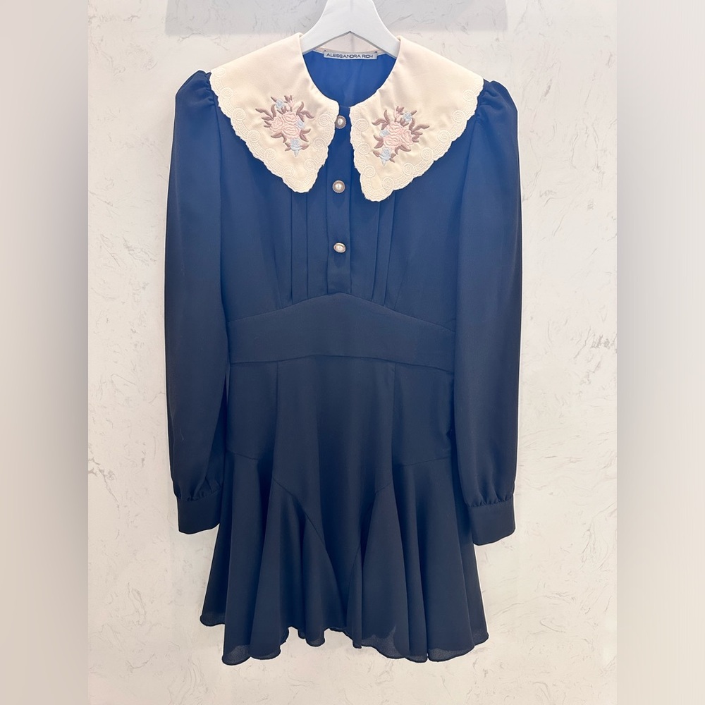 Silk mini black dress